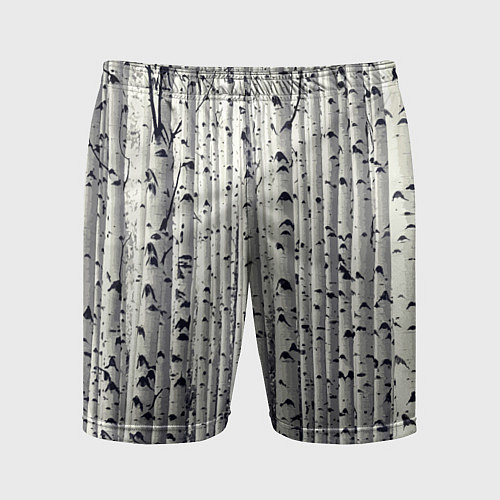 Мужские спортивные шорты Русские берёзки - роща / 3D-принт – фото 1