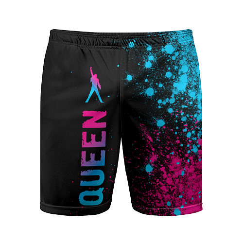 Мужские спортивные шорты Queen - neon gradient: по-вертикали / 3D-принт – фото 1
