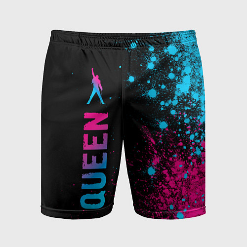 Мужские спортивные шорты Queen - neon gradient: по-вертикали / 3D-принт – фото 1