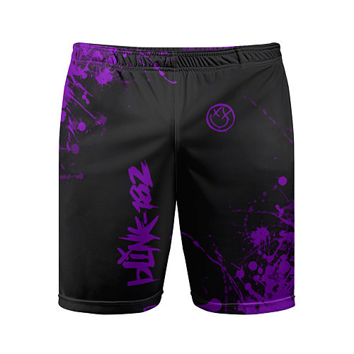 Мужские спортивные шорты Blink 182 фиолетовые брызги / 3D-принт – фото 1