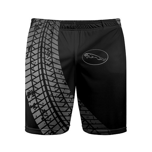 Мужские спортивные шорты Jaguar tire tracks / 3D-принт – фото 1