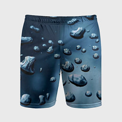 Шорты спортивные мужские Капли воды на матовом стекле - текстура, цвет: 3D-принт