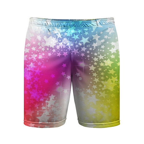 Мужские спортивные шорты Звезды на радужном фоне / 3D-принт – фото 1
