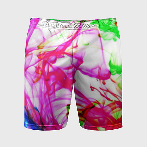 Мужские спортивные шорты Неоновые краски в воде / 3D-принт – фото 1