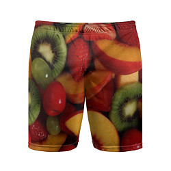 Мужские спортивные шорты Фруктово ягодный фон
