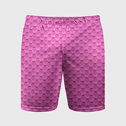 Шорты спортивные мужские Геометрический современный розовый однотонный узор, цвет: 3D-принт