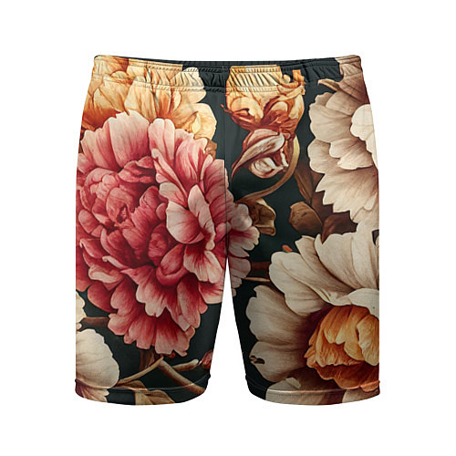 Мужские спортивные шорты Цветы в стиле рококо / 3D-принт – фото 1