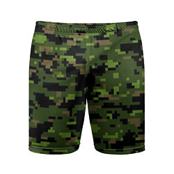 Мужские спортивные шорты Камуфляж лесной пиксель