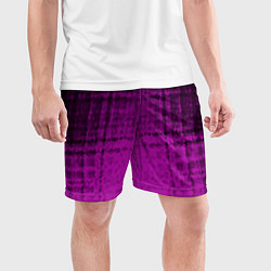 Шорты спортивные мужские Абстрактный мозаичный черно - пурпурный узор, цвет: 3D-принт — фото 2