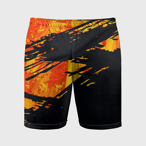 Мужские спортивные шорты Orange and black / 3D-принт – фото 1