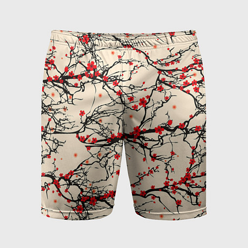 Мужские спортивные шорты Sakura flowers / 3D-принт – фото 1