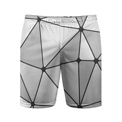 Мужские спортивные шорты Геометрические линии на сером фоне
