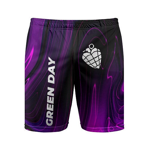 Мужские спортивные шорты Green Day violet plasma / 3D-принт – фото 1