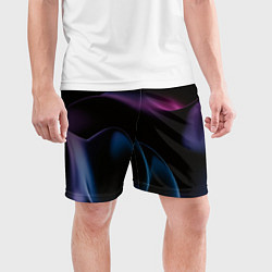 Шорты спортивные мужские Абстрактные фиолетовые волны, цвет: 3D-принт — фото 2