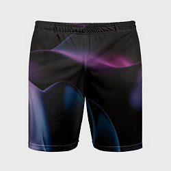 Шорты спортивные мужские Абстрактные фиолетовые волны, цвет: 3D-принт