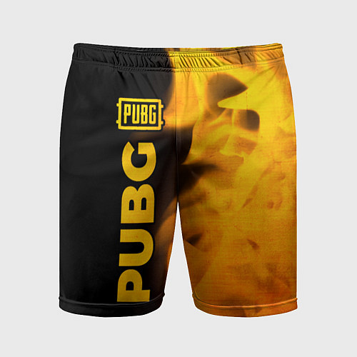 Мужские спортивные шорты PUBG - gold gradient: по-вертикали / 3D-принт – фото 1