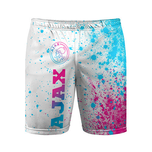 Мужские спортивные шорты Ajax neon gradient style: по-вертикали / 3D-принт – фото 1