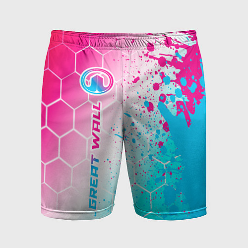 Мужские спортивные шорты Great Wall neon gradient style: по-вертикали / 3D-принт – фото 1