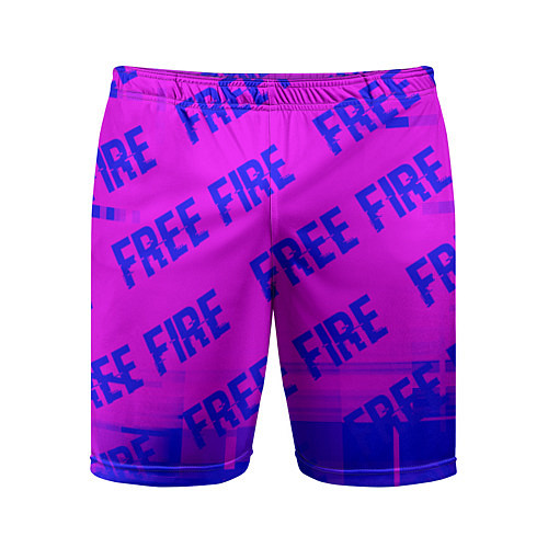 Мужские спортивные шорты Free Fire glitch text effect: паттерн / 3D-принт – фото 1