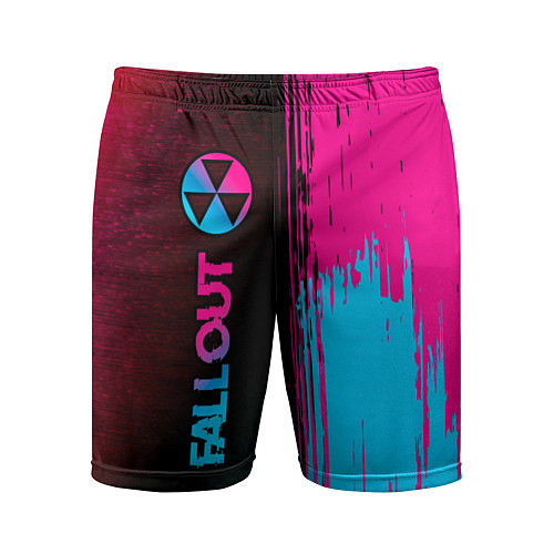 Мужские спортивные шорты Fallout - neon gradient: по-вертикали / 3D-принт – фото 1