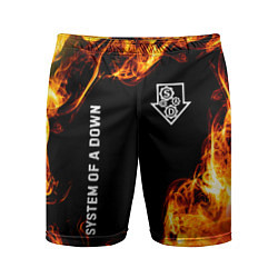 Мужские спортивные шорты System of a Down и пылающий огонь