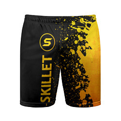 Шорты спортивные мужские Skillet - gold gradient: по-вертикали, цвет: 3D-принт