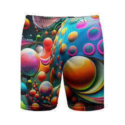 Шорты спортивные мужские Абстрактные космические шары, цвет: 3D-принт