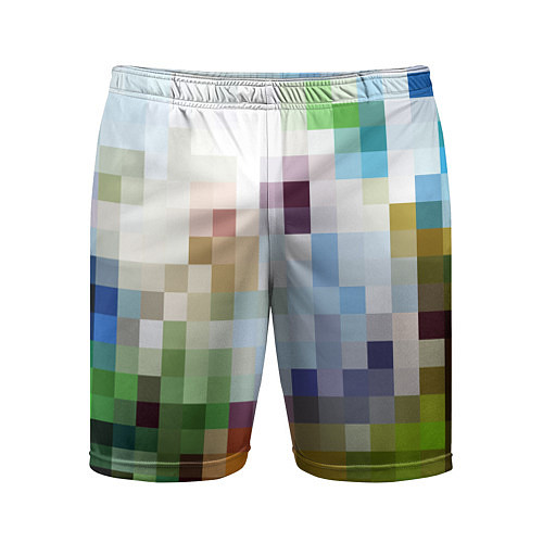 Мужские спортивные шорты Пиксельная абстракция / 3D-принт – фото 1