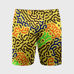 Шорты спортивные мужские Абстрактные кислотные полосы, цвет: 3D-принт