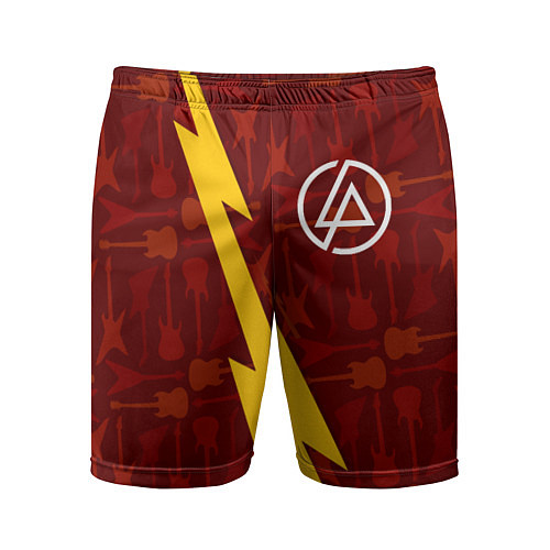Мужские спортивные шорты Linkin Park гитары и молния / 3D-принт – фото 1