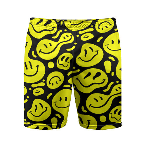 Мужские спортивные шорты Кислотный желтый смайлик / 3D-принт – фото 1