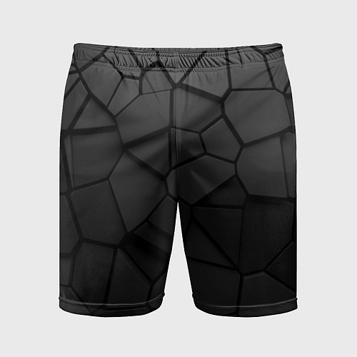 Мужские спортивные шорты Черные стальные плиты / 3D-принт – фото 1