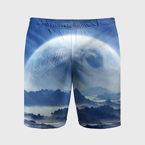 Мужские спортивные шорты Mountains - fantasy planet / 3D-принт – фото 1