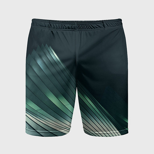 Мужские спортивные шорты Геометрические сияющие металлические листы / 3D-принт – фото 1