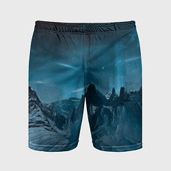 Шорты спортивные мужские Снежные горные вершины, цвет: 3D-принт