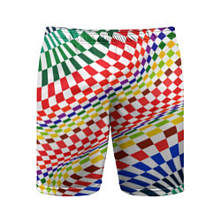 Шорты спортивные мужские Разноцветная оптическая иллюзия, цвет: 3D-принт