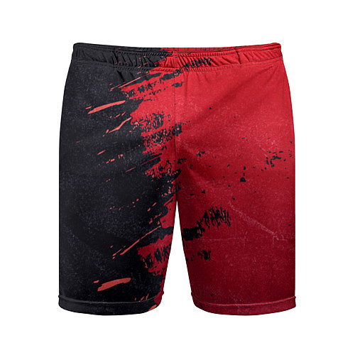 Мужские спортивные шорты Черное и красное / 3D-принт – фото 1