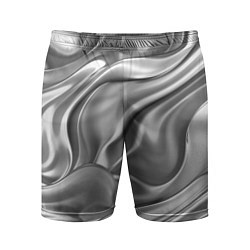 Шорты спортивные мужские Плавленное серебро, цвет: 3D-принт