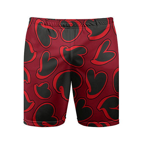 Мужские спортивные шорты Black hearts / 3D-принт – фото 1