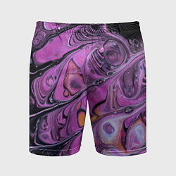 Шорты спортивные мужские Фиолетовые краски и камни, цвет: 3D-принт