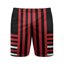 Мужские спортивные шорты Красно черный полосатый узор