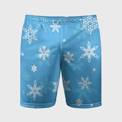 Мужские спортивные шорты Голубой снегопад / 3D-принт – фото 1