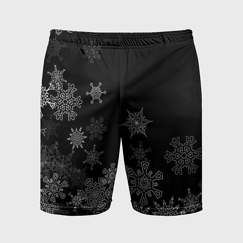 Мужские спортивные шорты Красивые белые снежинки / 3D-принт – фото 1