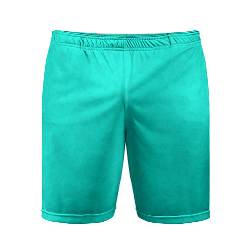 Мужские спортивные шорты Яркий бирюзовый текстурированный / 3D-принт – фото 1