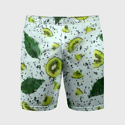 Мужские спортивные шорты Киви мята ментол - акварель