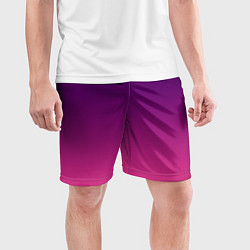 Шорты спортивные мужские Фиолетово малиновый градиент, цвет: 3D-принт — фото 2