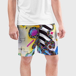 Шорты спортивные мужские Василий Кандинский Абстрактная композиция, цвет: 3D-принт — фото 2