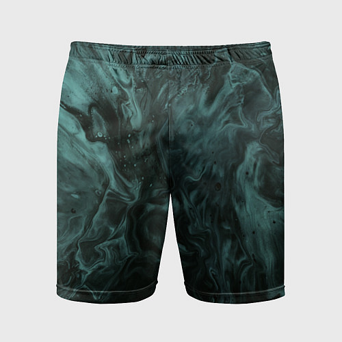 Мужские спортивные шорты Тёмно-синий водянистый туман / 3D-принт – фото 1