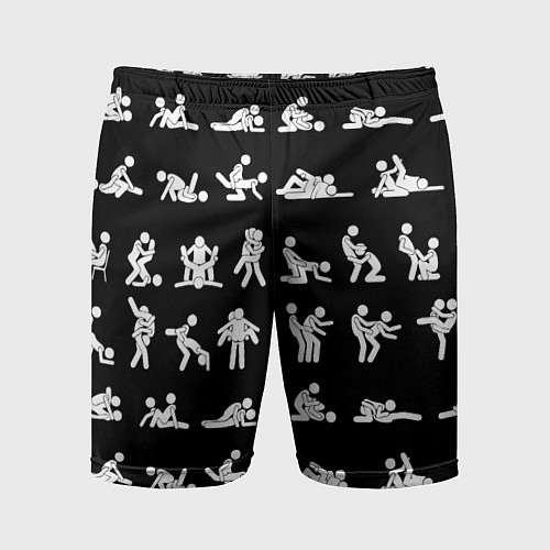 Мужские спортивные шорты Камасутра - позы любви / 3D-принт – фото 1