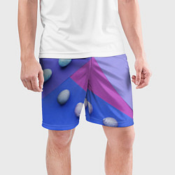 Шорты спортивные мужские Линии, фигуры, геометрия и сливы, цвет: 3D-принт — фото 2